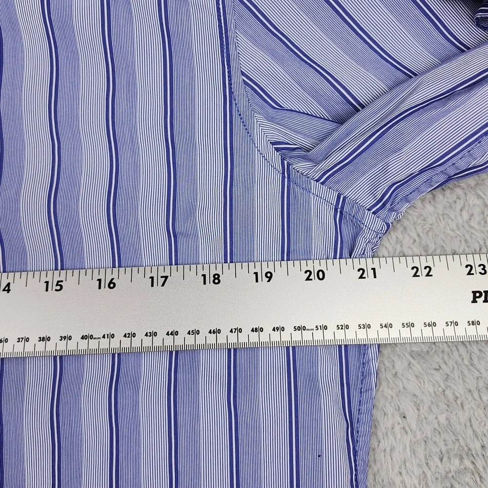 Banana Republic‎ Button Down Shirt Mens M Blue Striped Slim Fit Long Sleeve